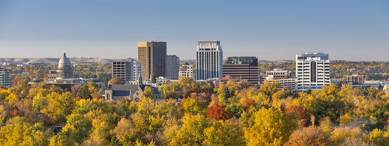 Boise Idaho Skyline in Fall